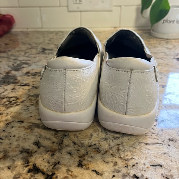 White Leather Alegria Clogs - Picture 3 of 3